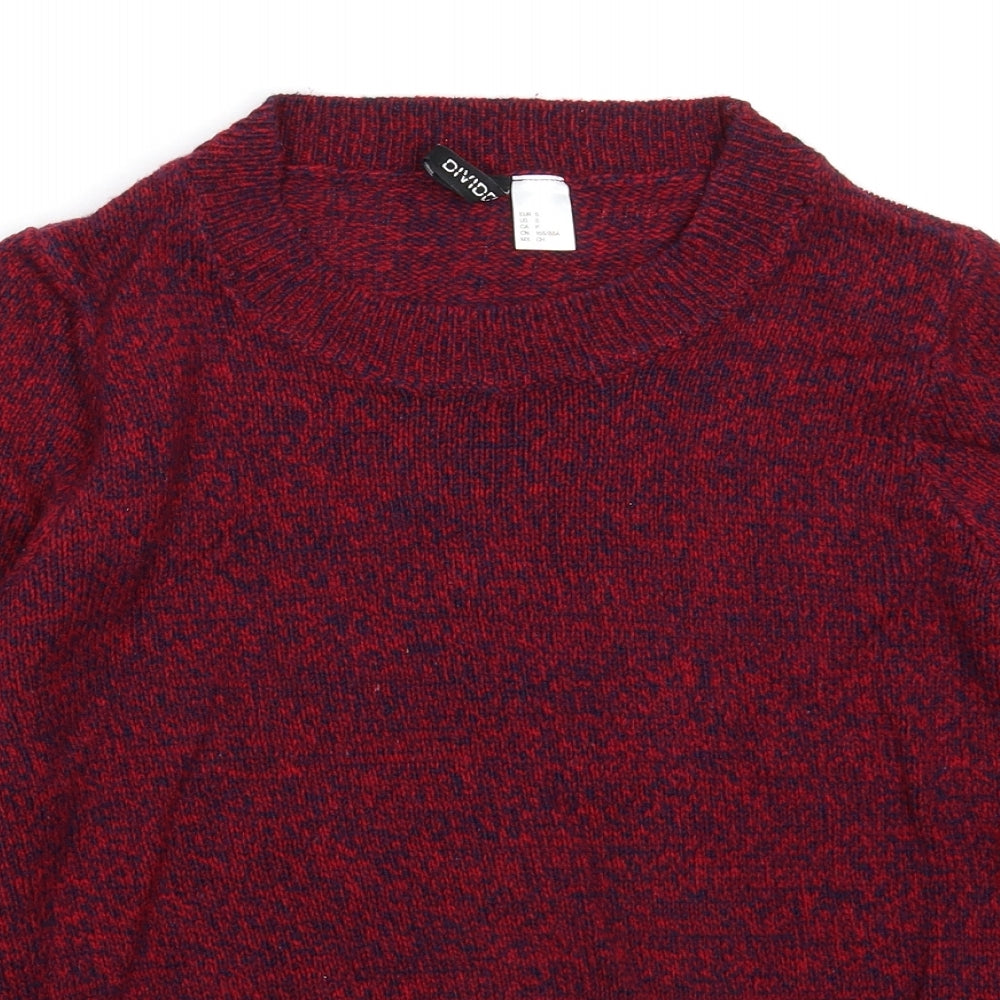 Divided Womens Red  Knit Pullover Jumper Size S