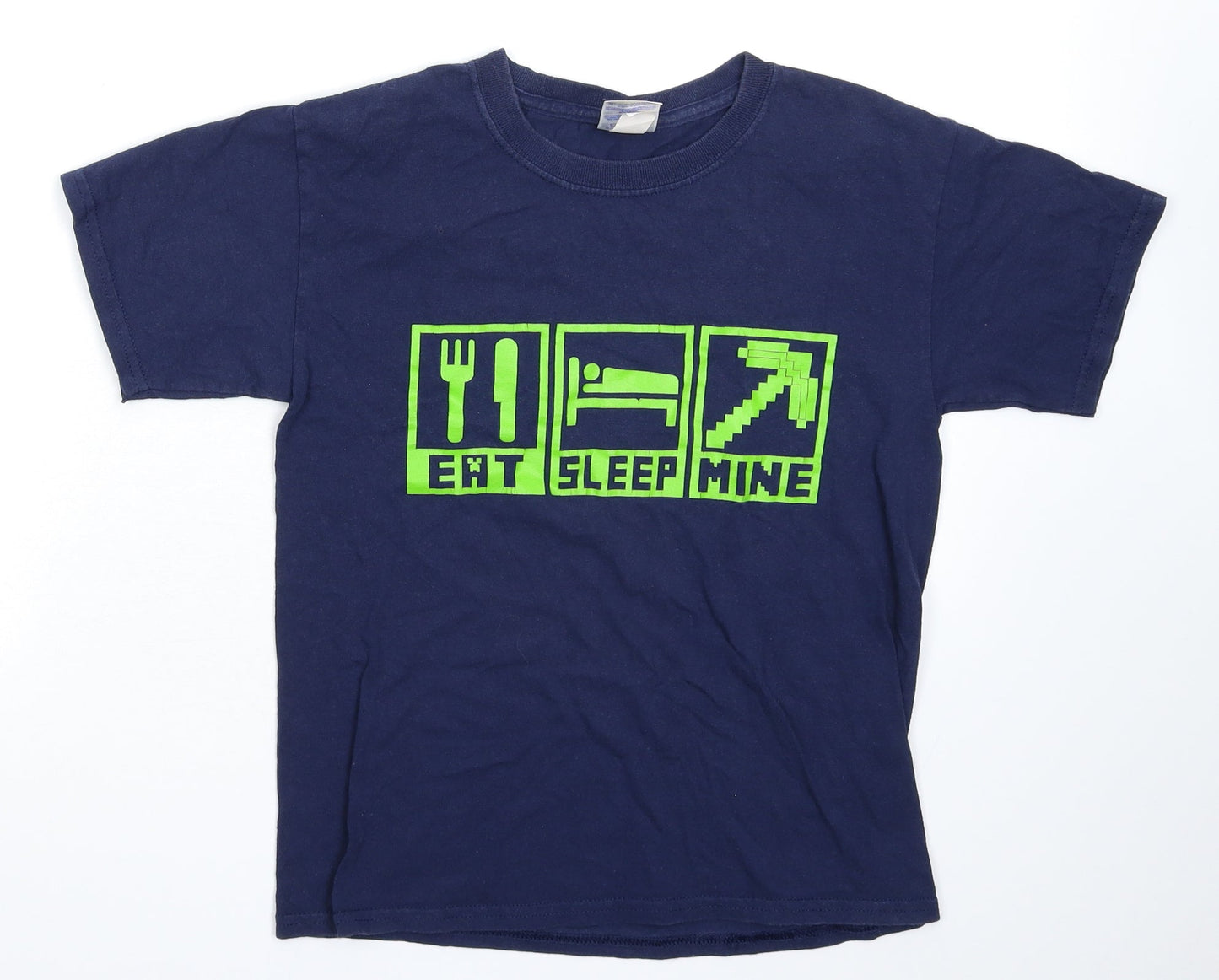 Gildan Boys Blue   Basic T-Shirt Size M