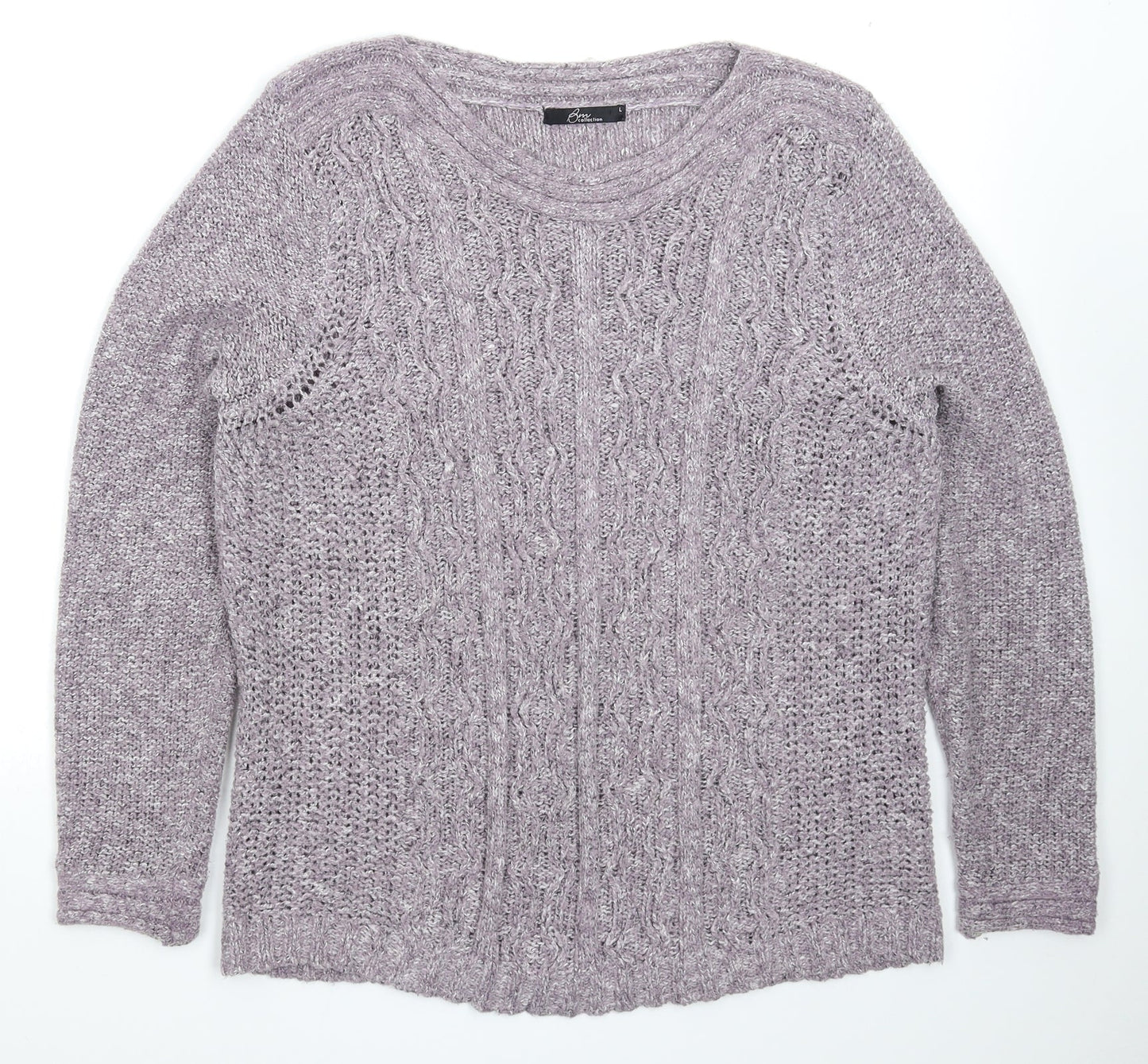 BM Womens Grey  Knit Pullover Jumper Size L