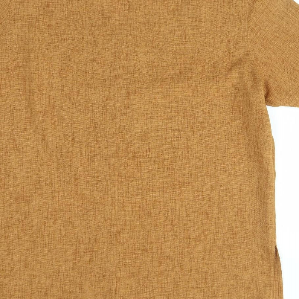 ELVI Womens Orange   Basic Button-Up Size 16