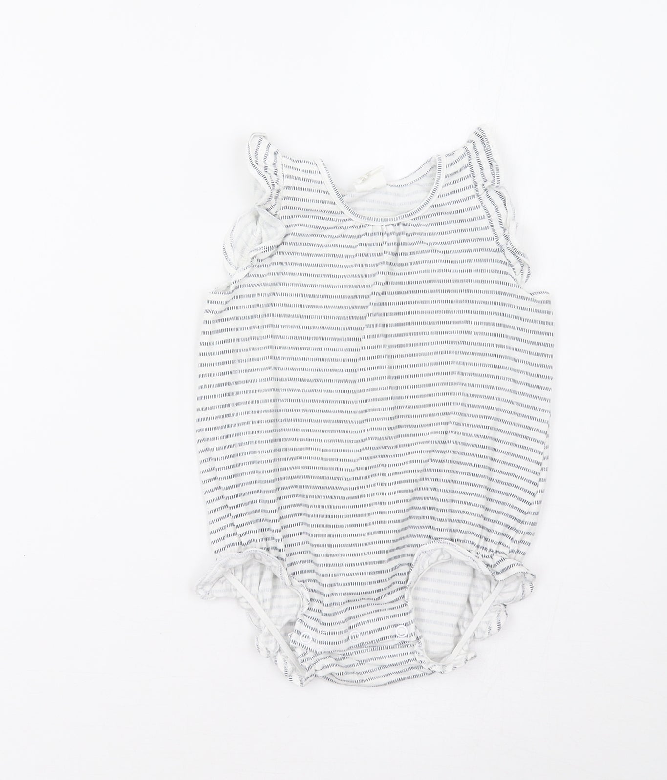 H&M Baby White Striped  Romper One-Piece Size 9-12 Months