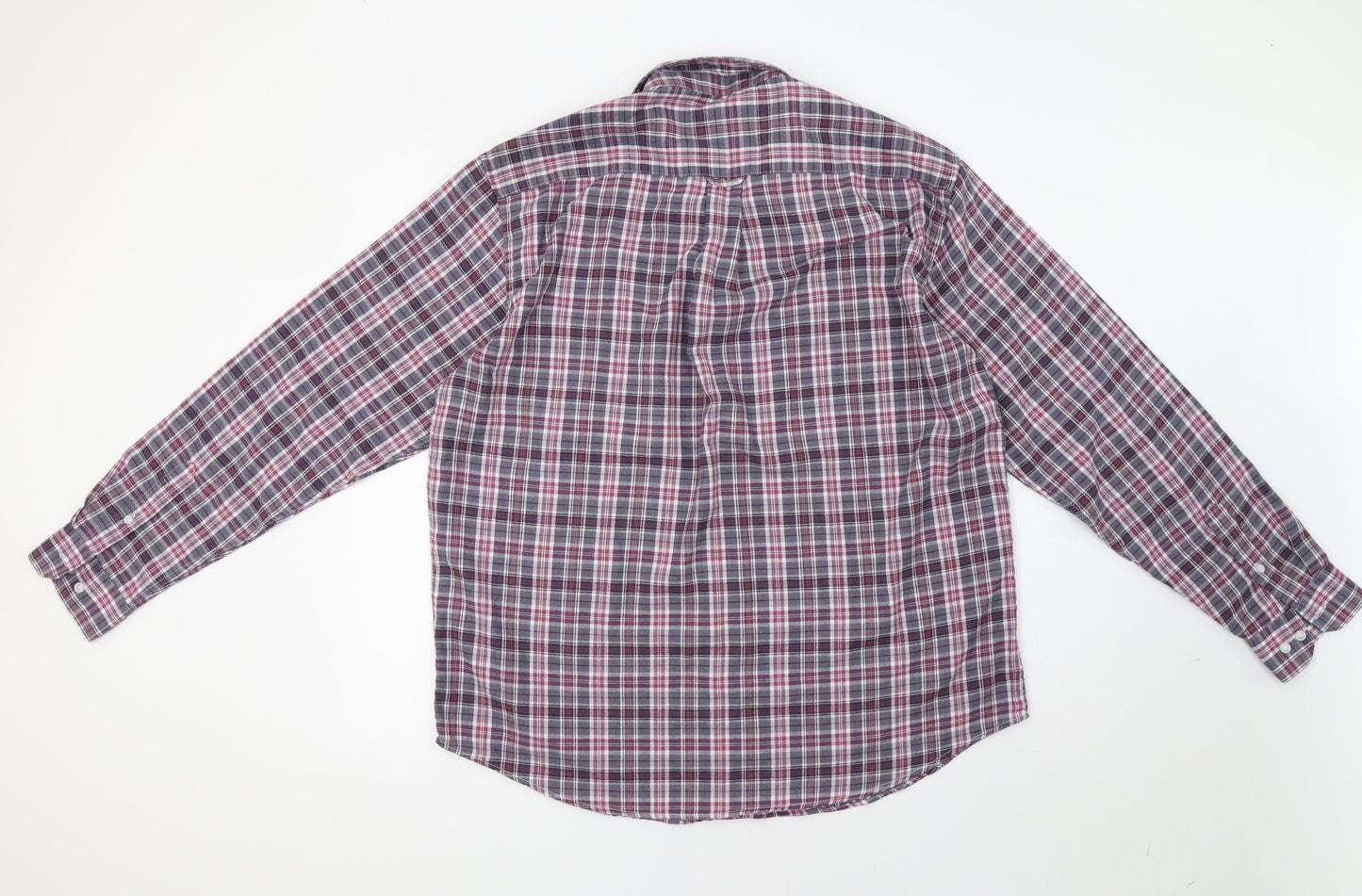 James P Mens Purple Check   Button-Up Size XL
