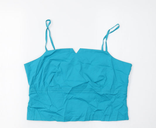 Joie De Vivre Womens Blue   Cropped T-Shirt Size 16
