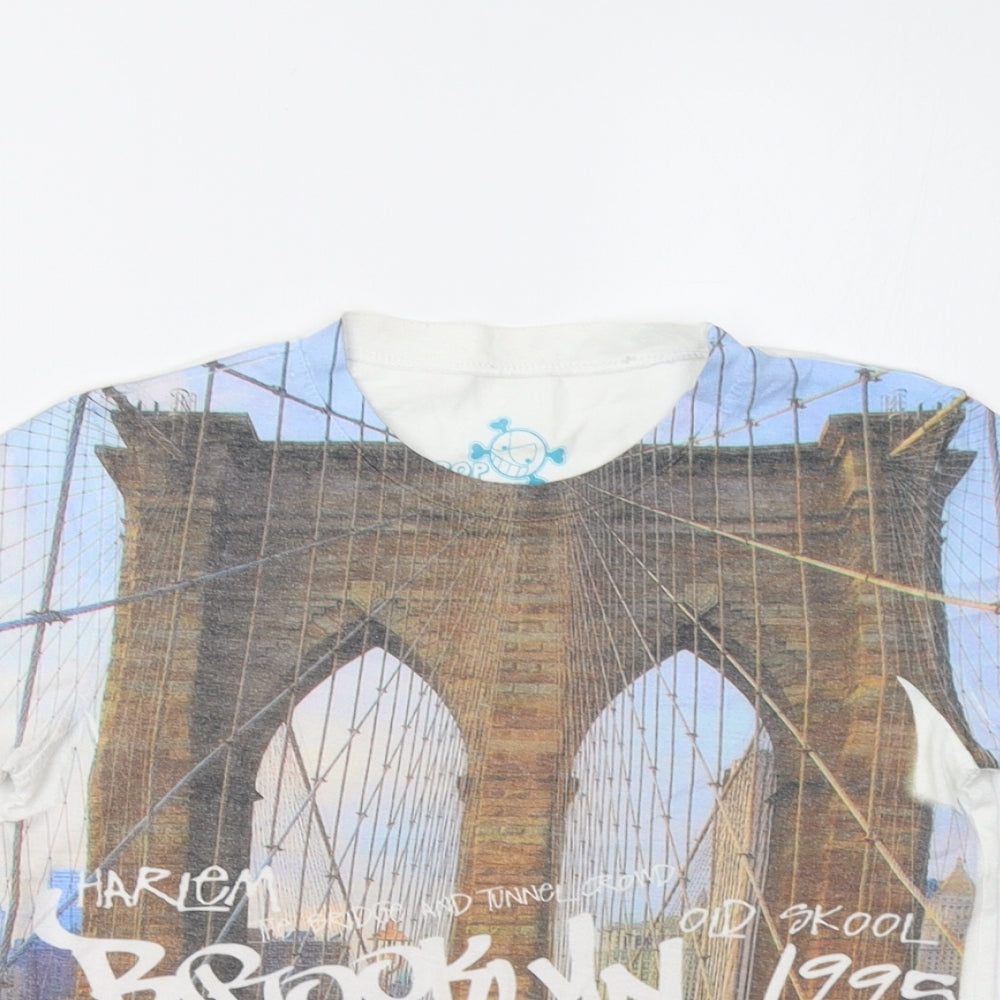 Pop Culture Girls White   Basic T-Shirt Size 6-7 Years  - NYC