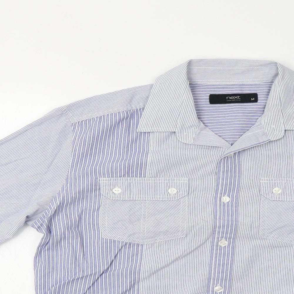 NEXT Mens Blue Striped   Button-Up Size M