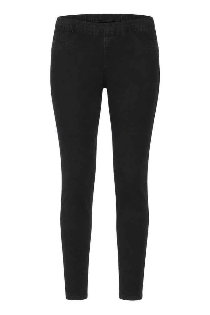 Front view of DENIM CO women’s black skinny jeans, size UK 6, 28-inch leg