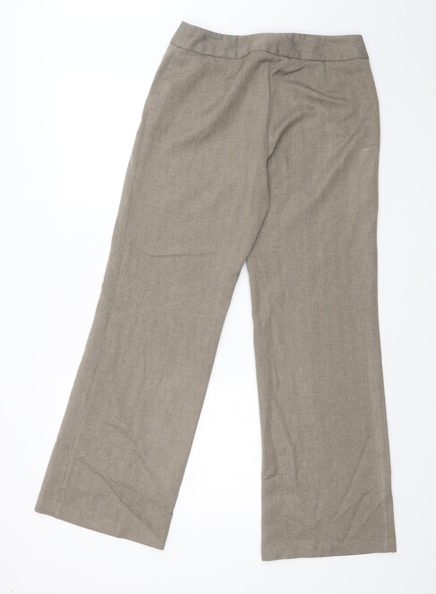 M&S Womens Brown Check  Dress Pants Trousers Size 10 L30 in