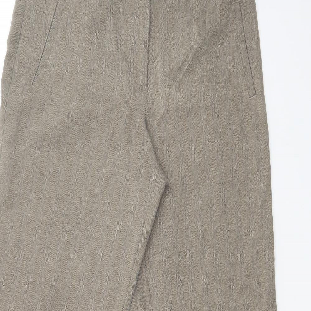 M&S Womens Brown Check  Dress Pants Trousers Size 10 L30 in