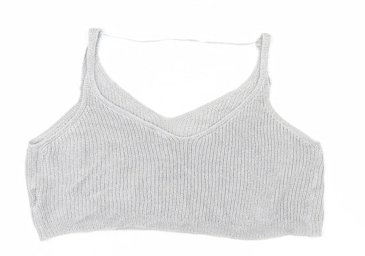 Sparkle & Fade Womens Silver   Basic Tank Size XS