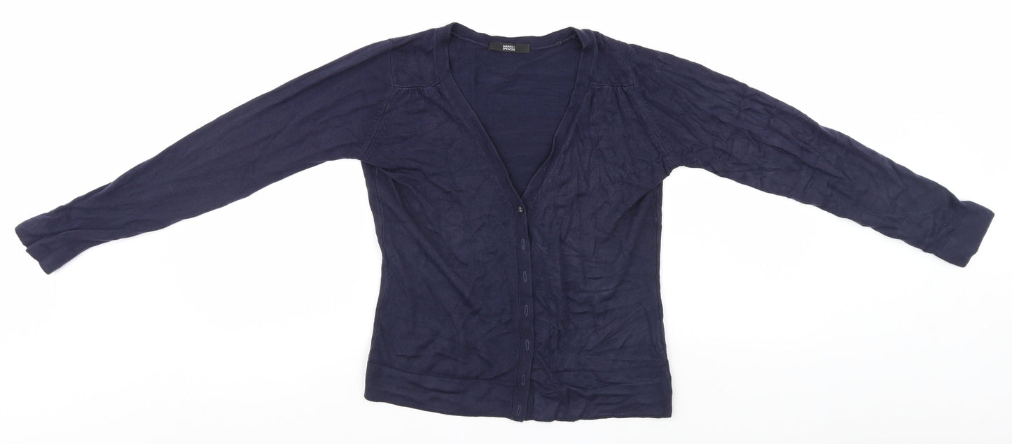 Marks and Spencer Womens Blue   Cardigan Jumper Size 10