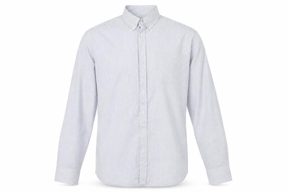 Marks and Spencer Mens White Striped   Button-Up Size 44