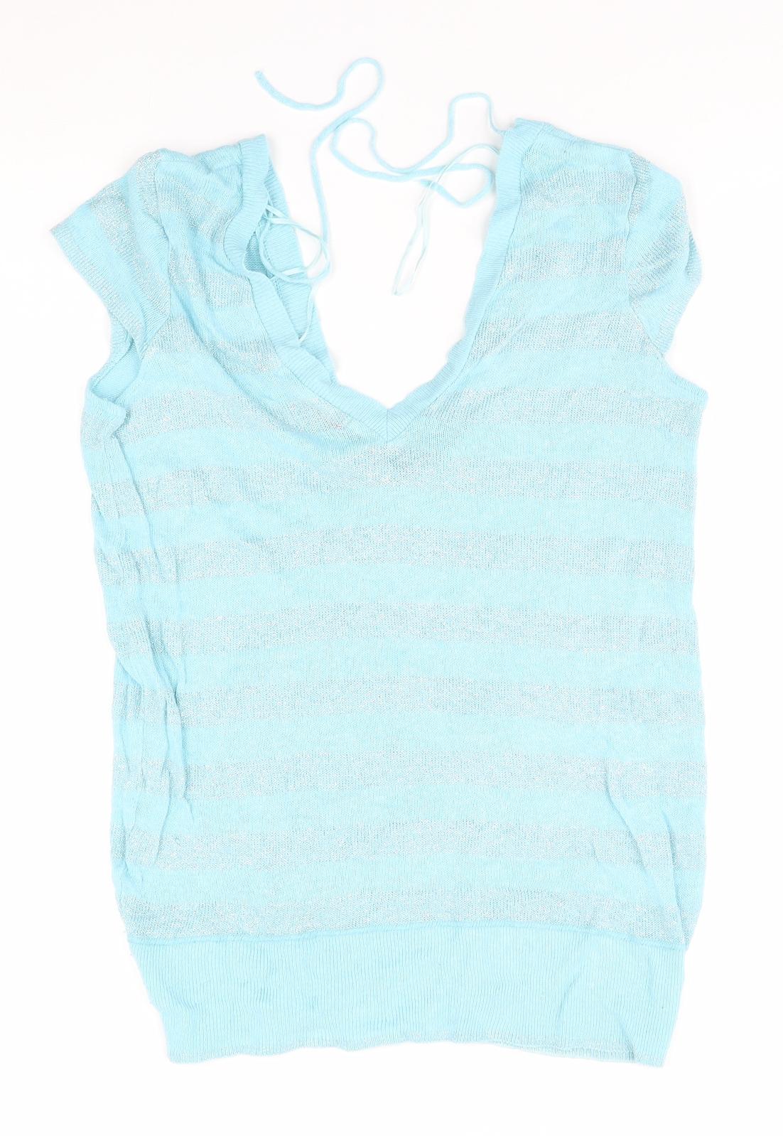 River Island Womens Blue Striped  Pullover Jumper Size 10