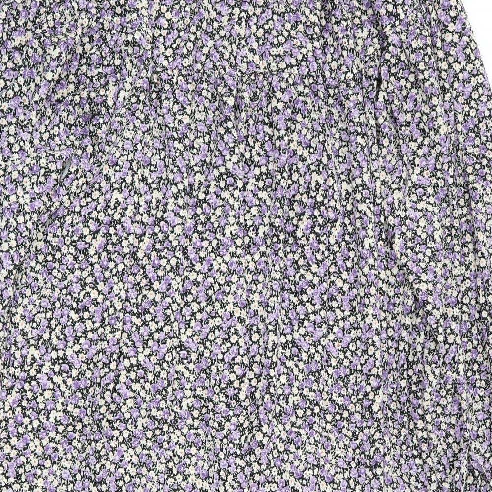 VERO MODA Womens Black Floral  A-Line  Size 12