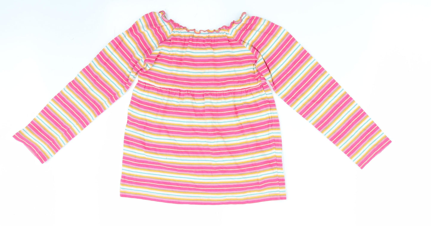 Mini Boutique Girls Pink Striped  Tunic Blouse Size 4-5 Years