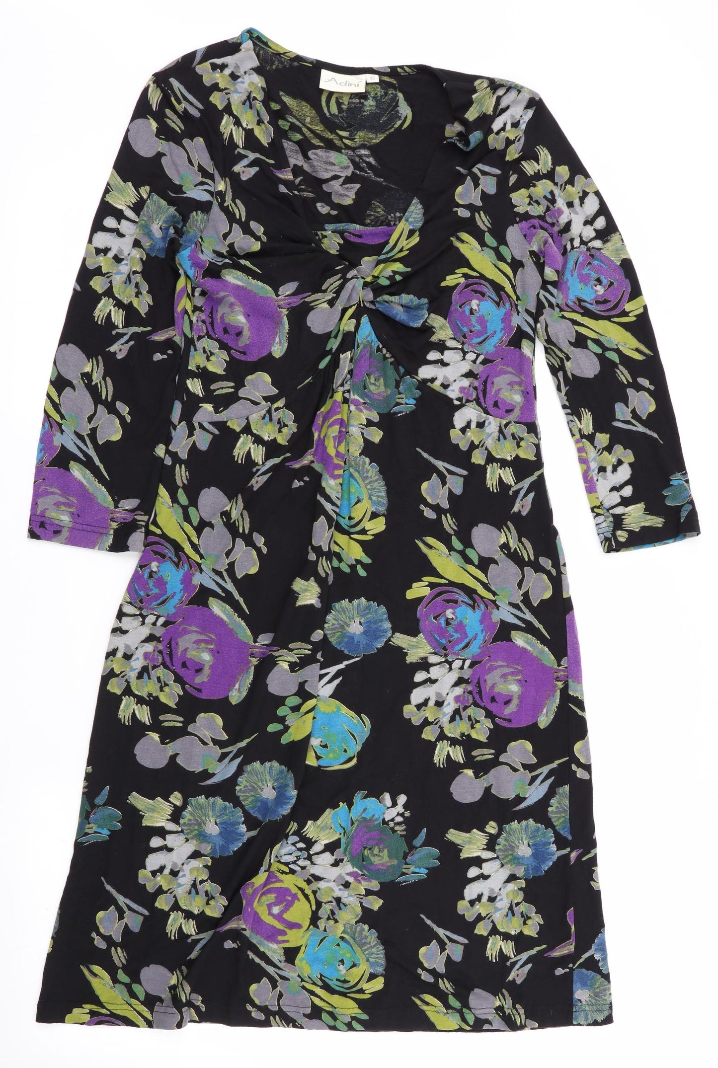 Adini Womens Black Floral  Bodycon  Size XS