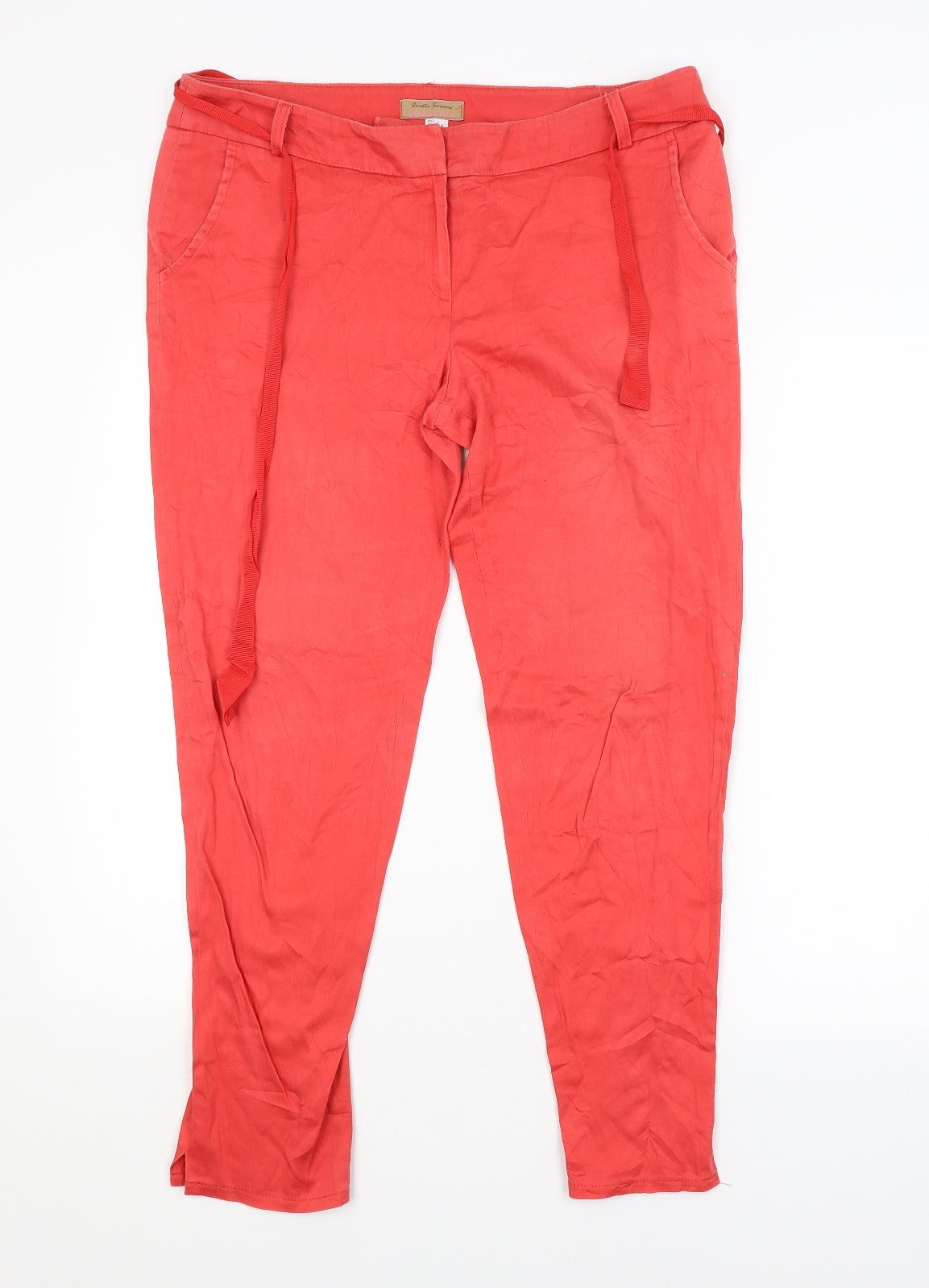 Preworn Womens Red   Trousers  Size 16 L27 in