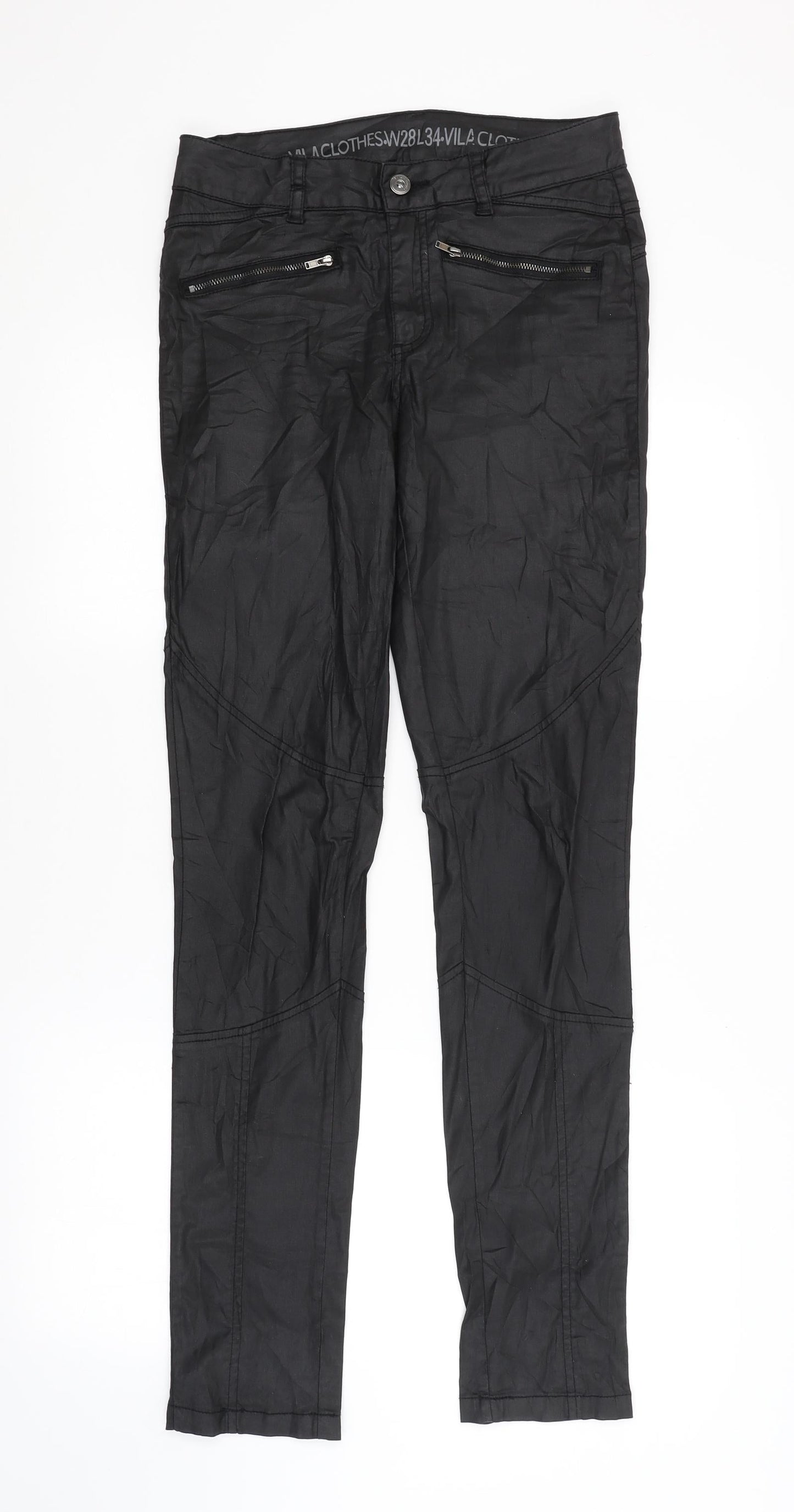 Preworn Womens Black   Trousers  Size 28 in L34 in