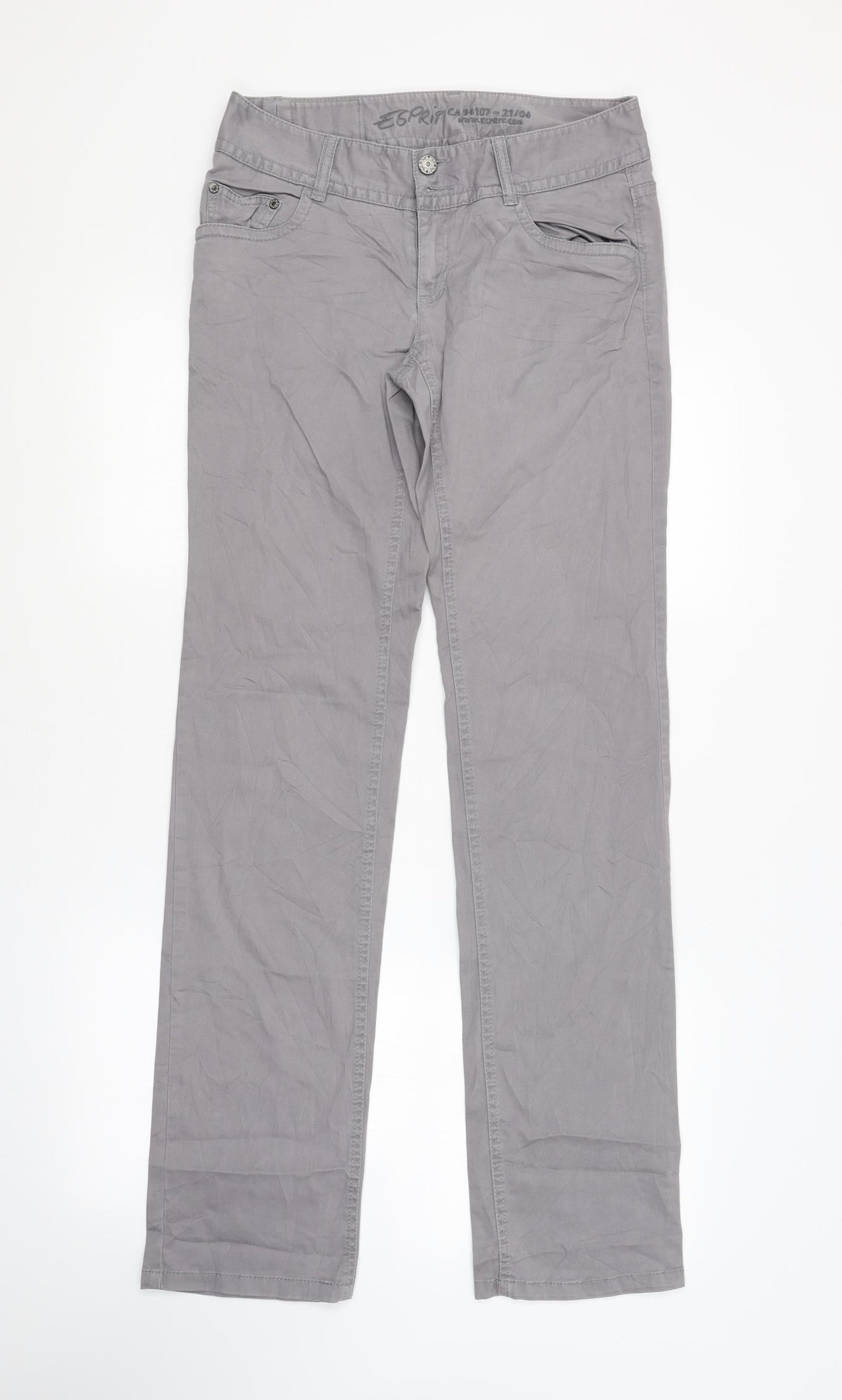 Preworn Womens Grey   Chino Trousers Size 8 L33 in