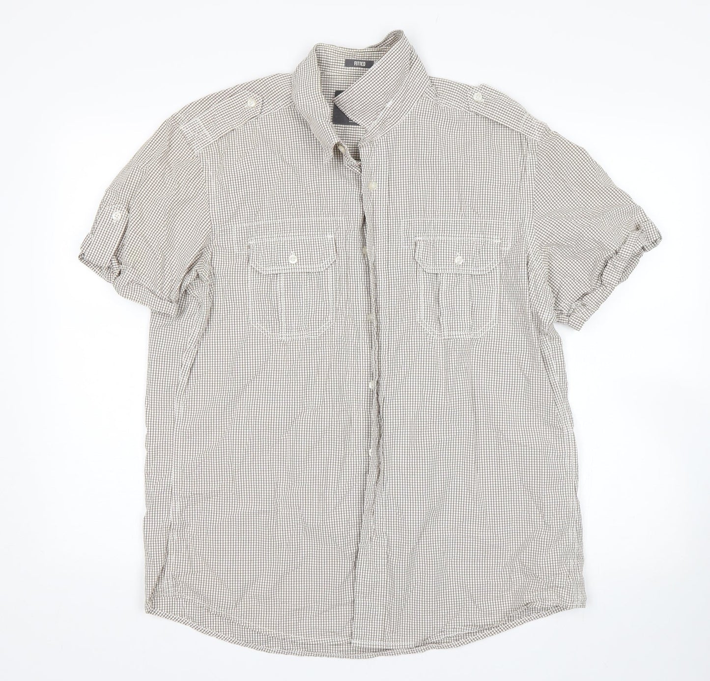 H&M Mens Multicoloured Check   Button-Up Size L