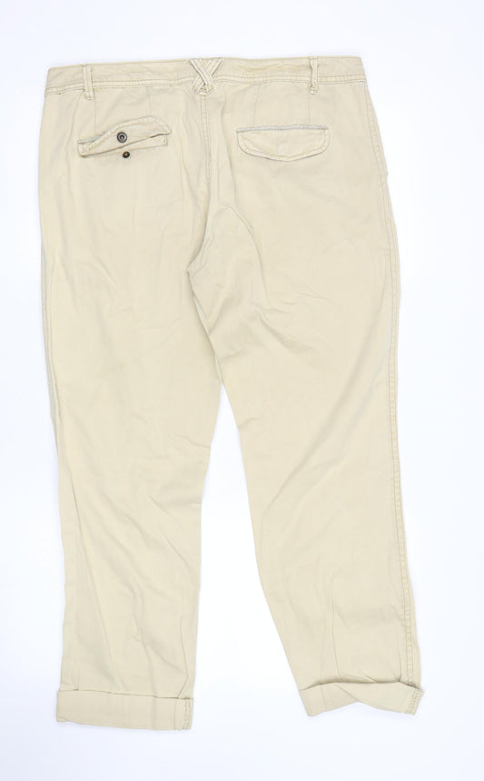 New Look Womens Beige   Boyfriend Jeans Size 14 L27 in
