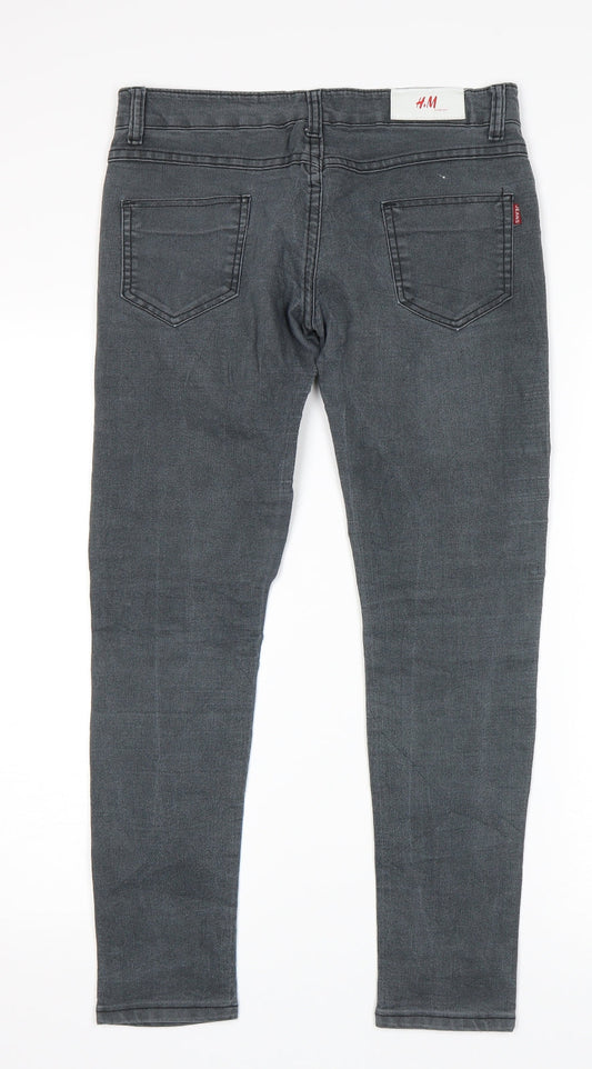 H&M Womens Grey   Skinny Jeans Size 32 in L28 in