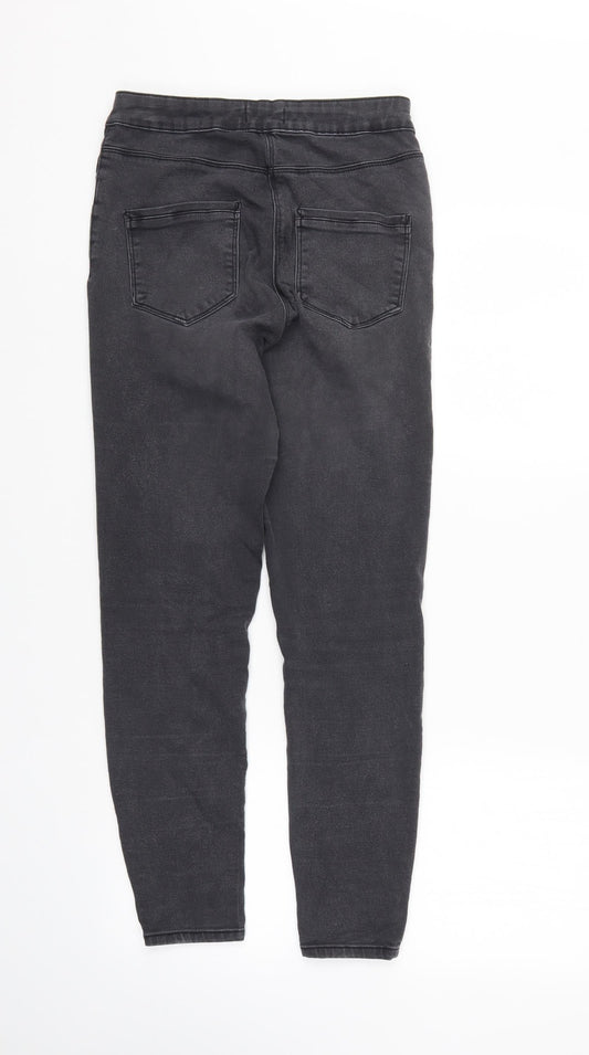 Papaya Womens Black  Denim Tapered Jeans Size 10 L28 in - Elastic Waist