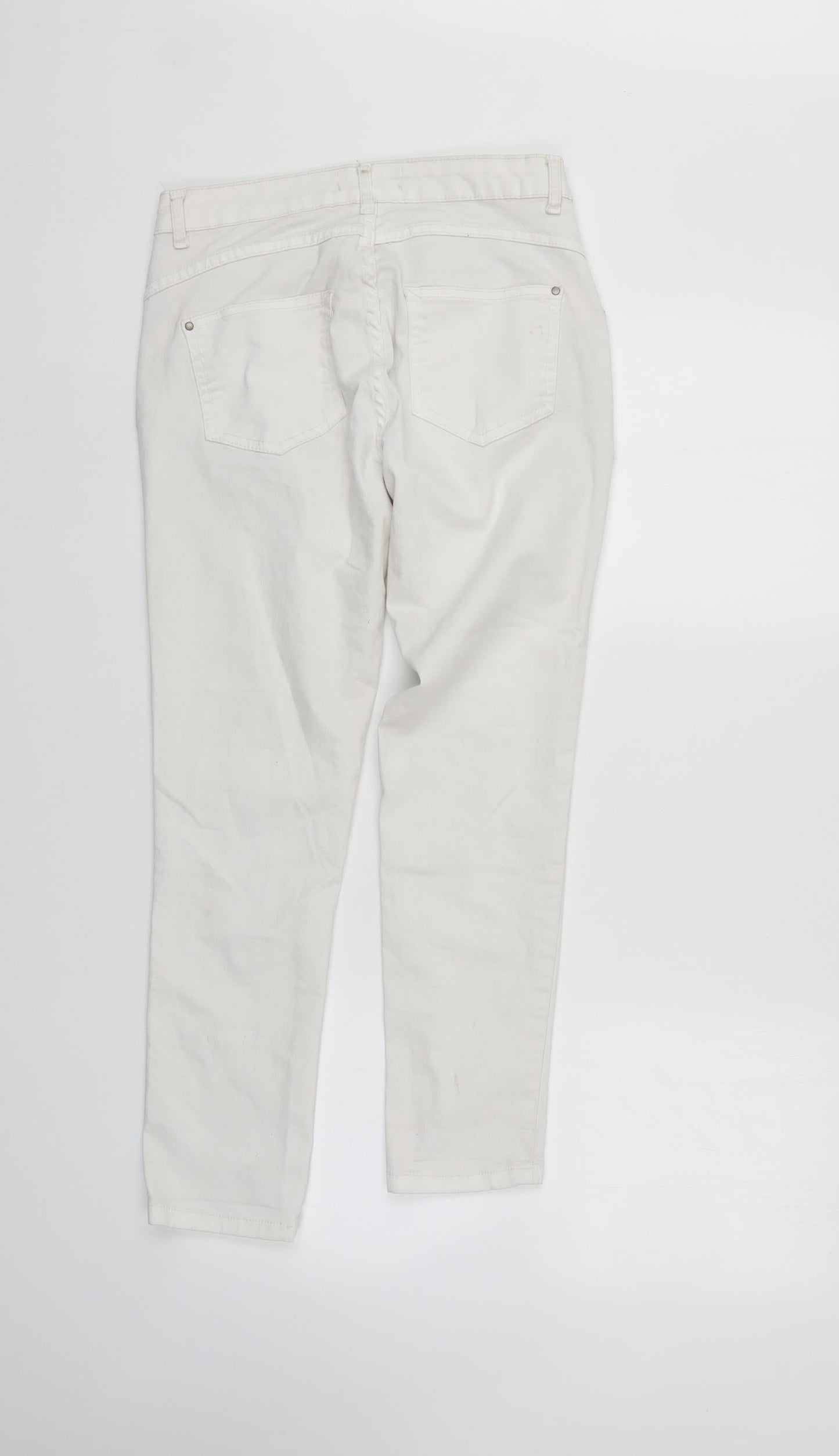 Select Womens White Floral Denim Straight Jeans Size 10 L28 in