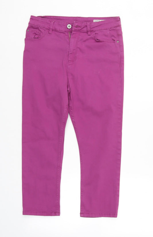 M&S Womens Purple  Denim Skinny Jeans Size 10 L21 in