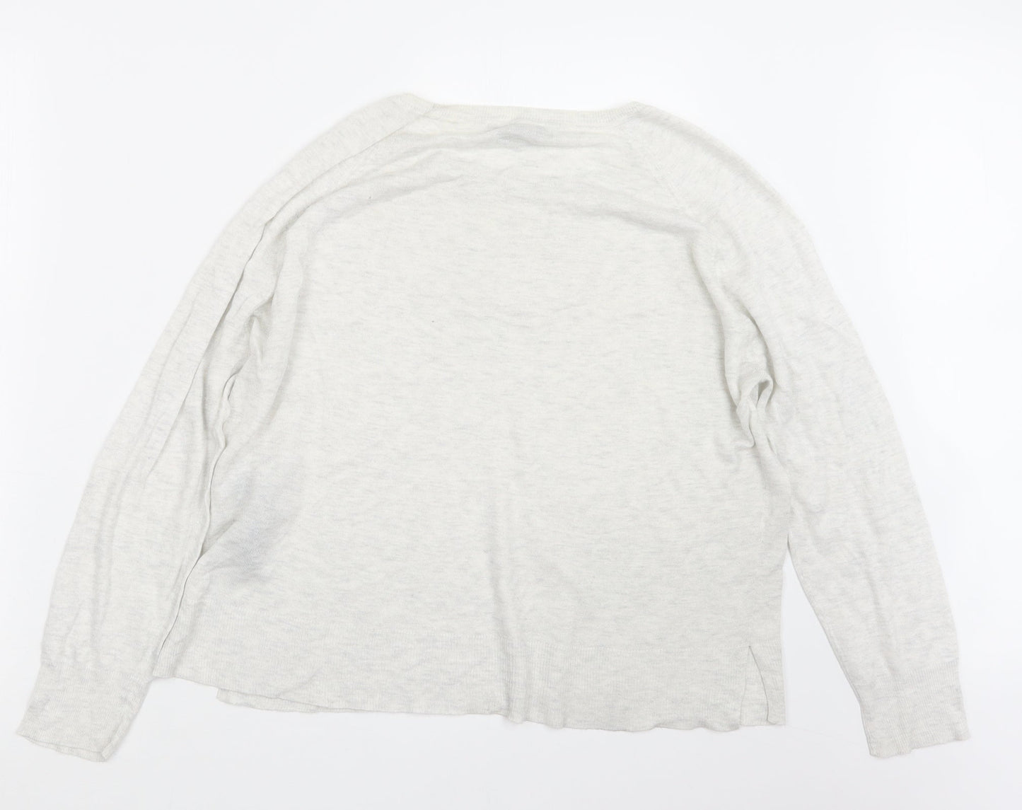 Zara Knit Womens White  Knit Pullover Jumper Size L
