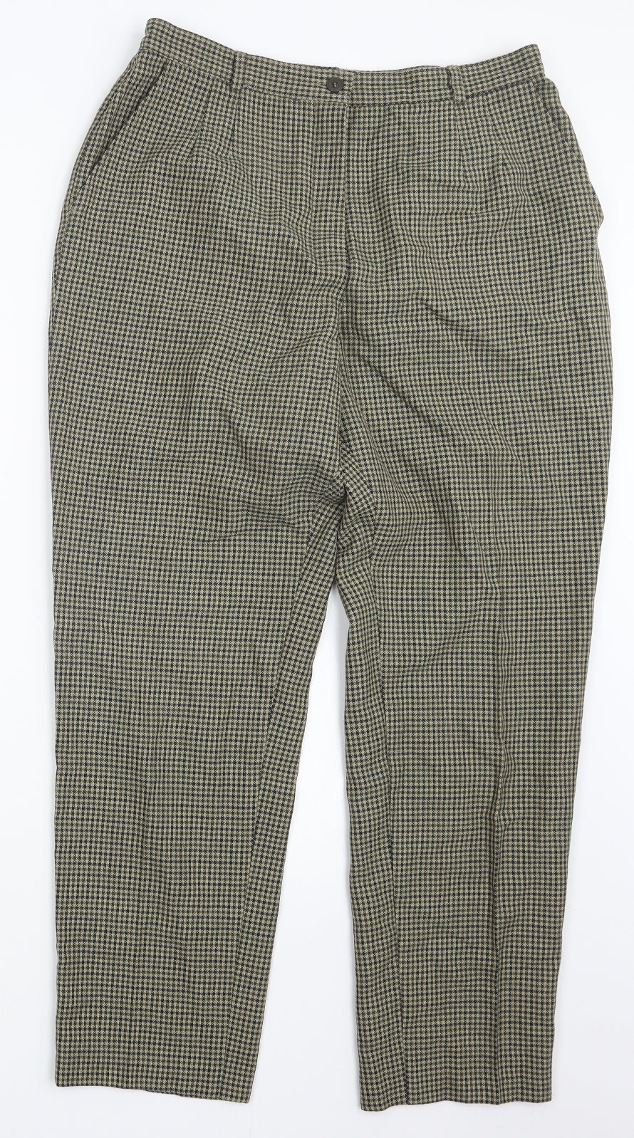 Preworn Womens Beige Check  Trousers  Size 30 in L28 in