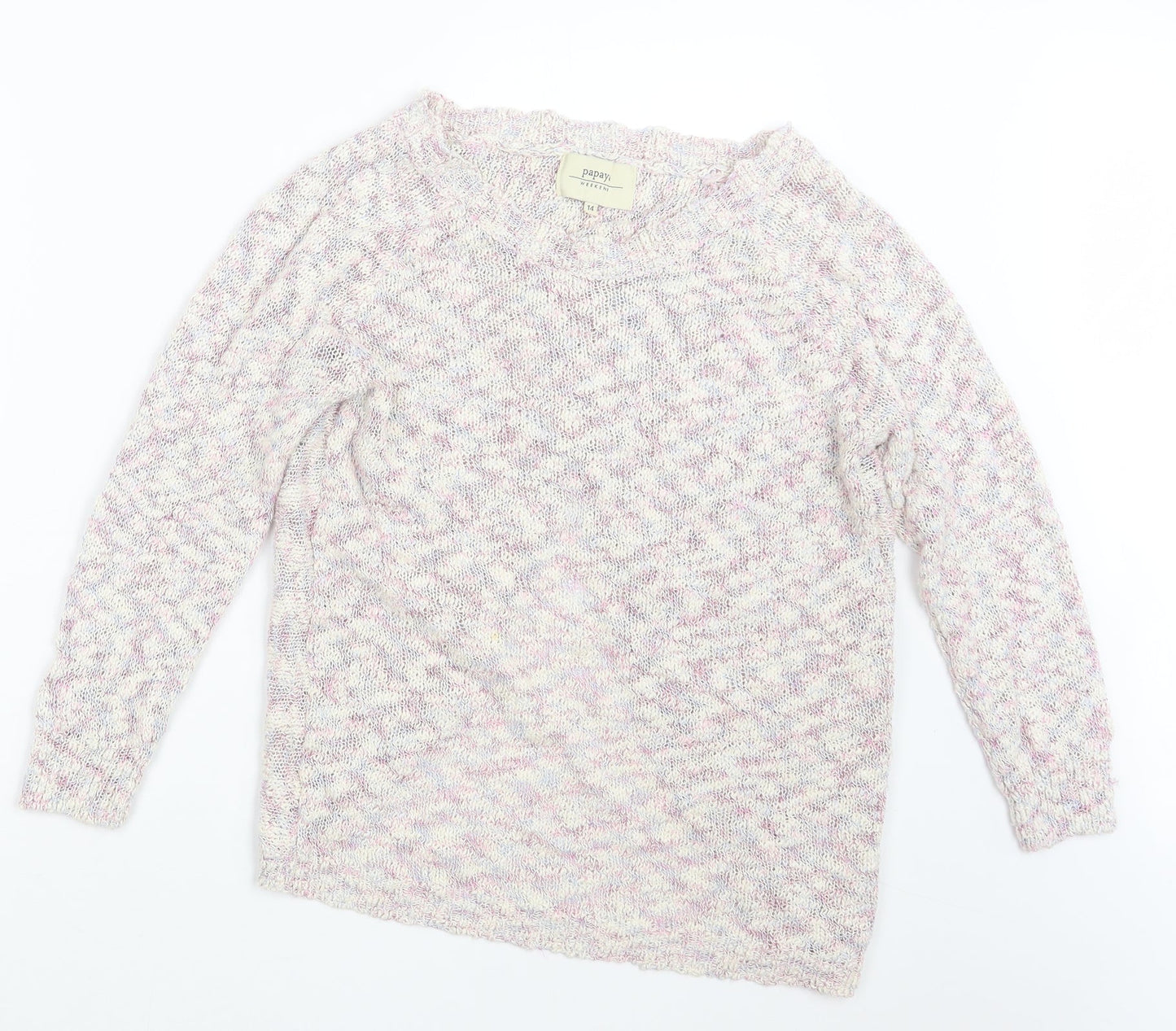 Papaya Womens Purple  Knit Pullover Jumper Size 14