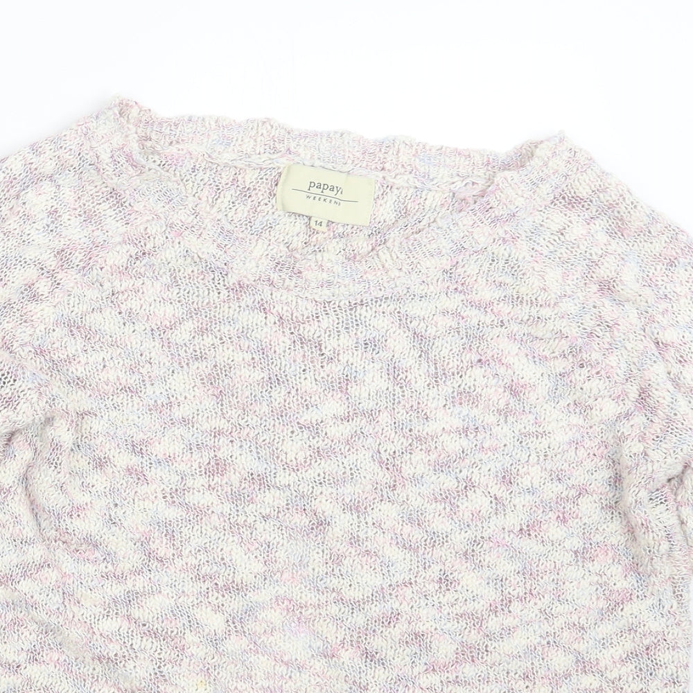 Papaya Womens Purple  Knit Pullover Jumper Size 14