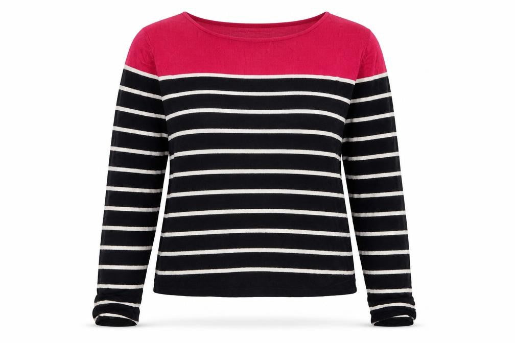 Marks and Spencer Womens Black Striped Knit Pullover Jumper Size 14