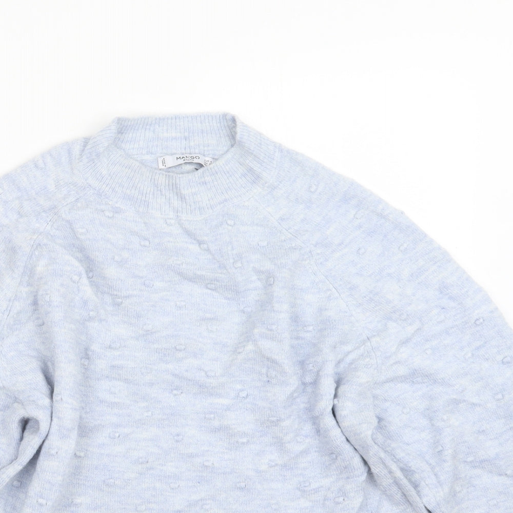 Mango Womens Blue  Knit Pullover Jumper Size S