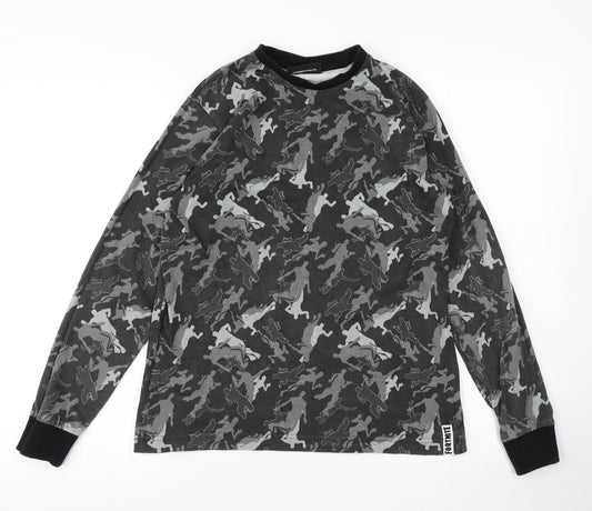 Matalan Boys Grey Camouflage  Basic T-Shirt Size L  - Fortnite