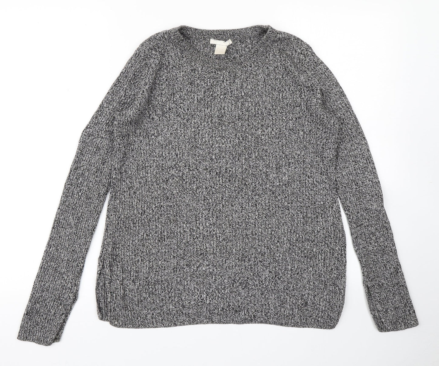 H&M Womens Grey  Knit Pullover Jumper Size S