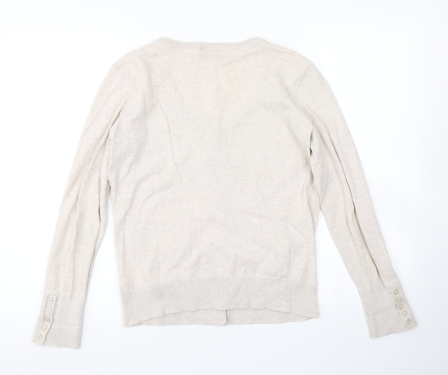 H&M Womens Beige  Knit Cardigan Jumper Size M