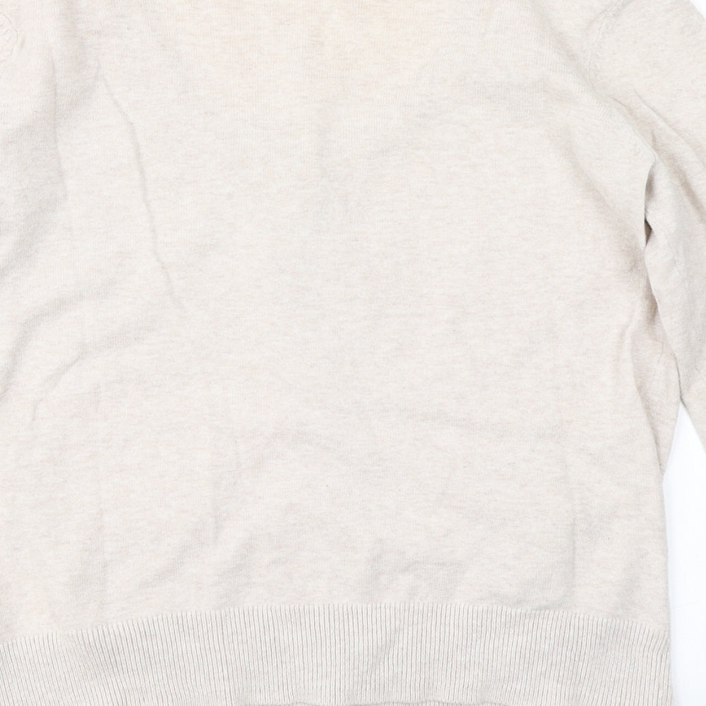H&M Womens Beige  Knit Cardigan Jumper Size M