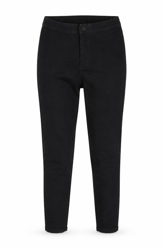 Front view of Denim Co women’s black denim skinny jeans, size UK 12, 25-inch leg