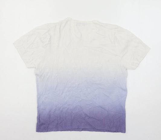 Fay Louise Womens White  Knit Basic T-Shirt Size L