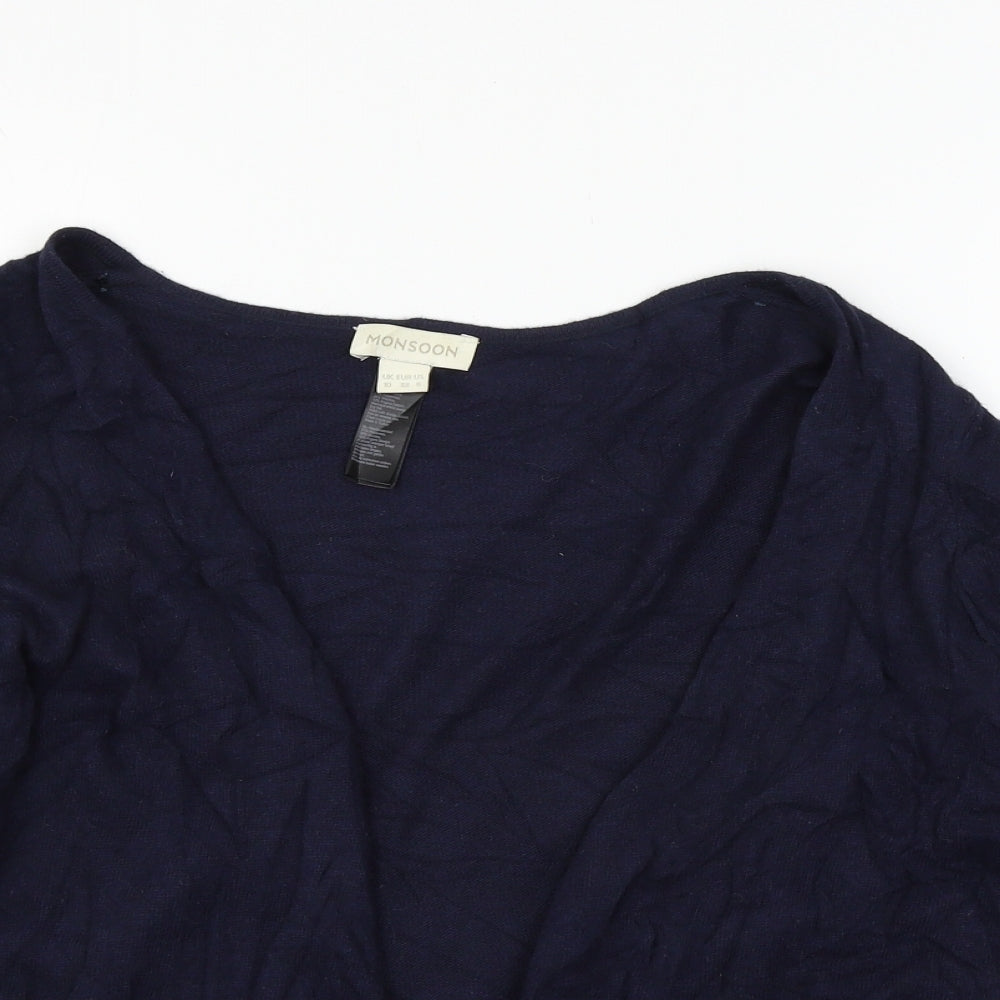 Monsoon Womens Blue  Knit Cardigan Jumper Size 10