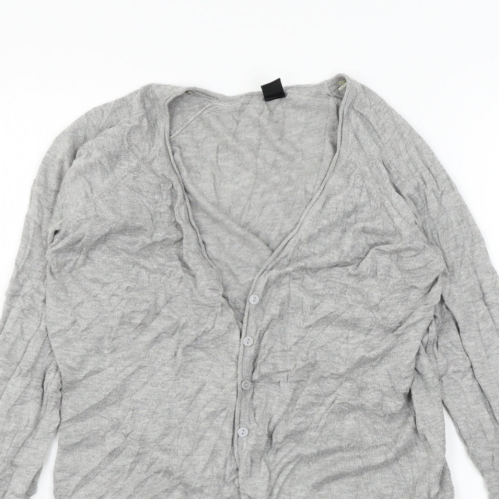 Preworn Womens Grey  Knit Cardigan Jumper Size L