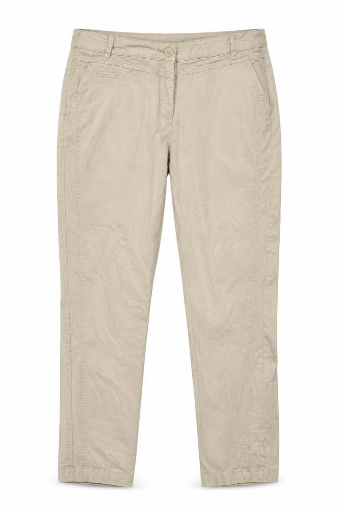 Front view of C&A women’s brown trousers, size UK 14, 29-inch leg