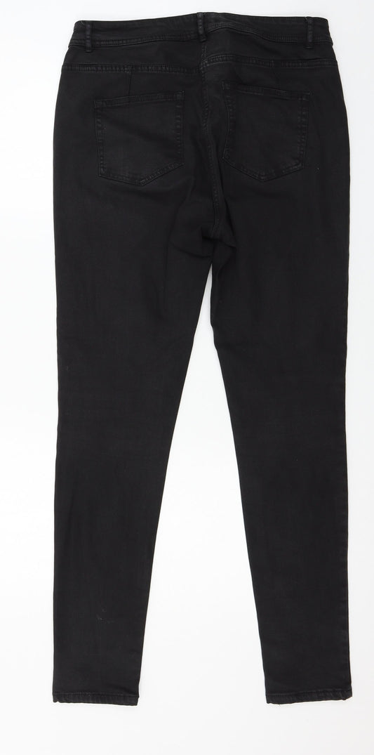 Preworn Womens Black  Denim Skinny Jeans Size 34 in L30 in