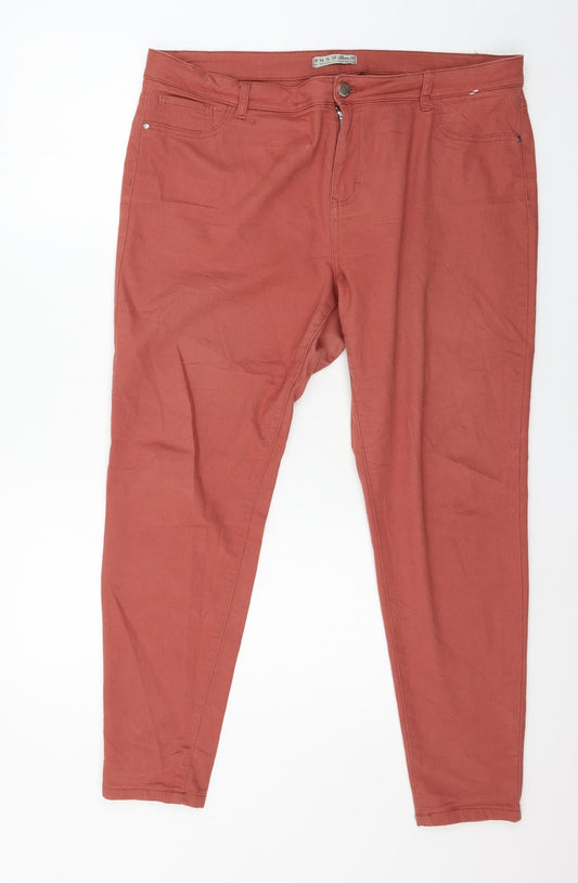 Denim & Co. Womens Red  Denim Skinny Jeans Size 18 L27 in