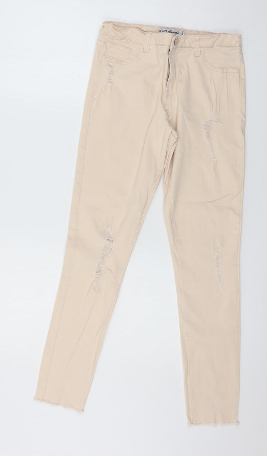 Denim & Co. Girls Pink  Denim Skinny Jeans Size 13-14 Years - distressed
