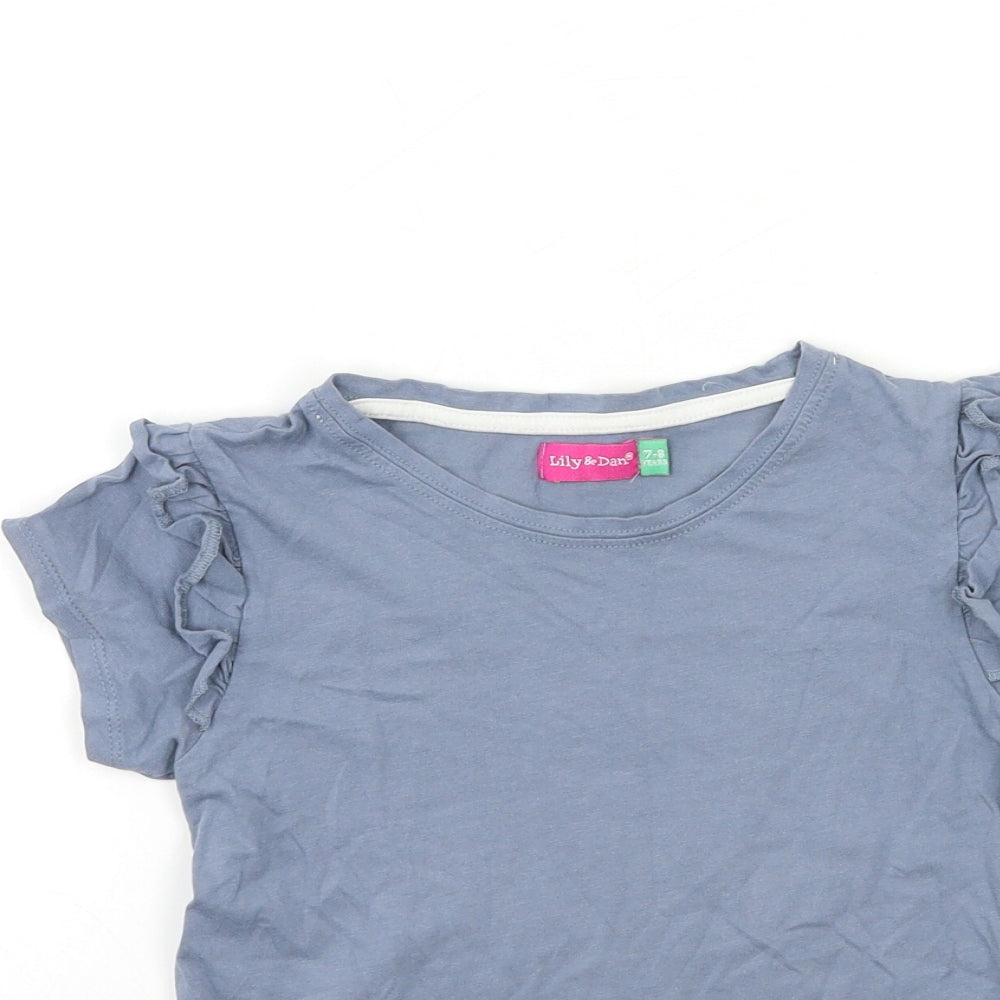 LILY&DAN Boys Grey   Basic T-Shirt Size 7-8 Years