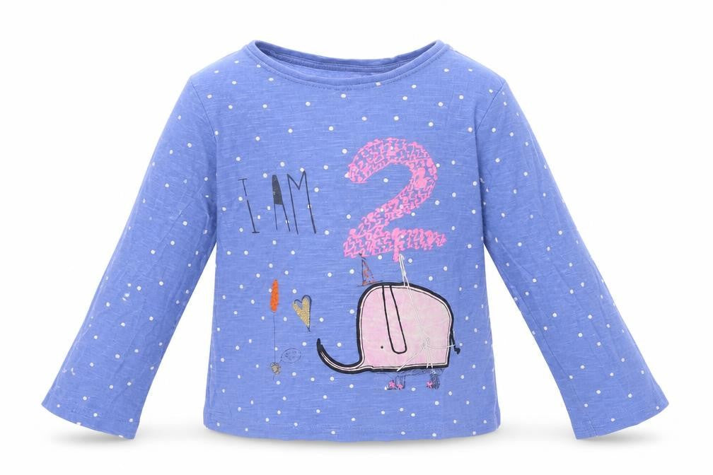 Front view of Next Baby Blue Basic T-Shirt, size 18-24, Months - I'M 2