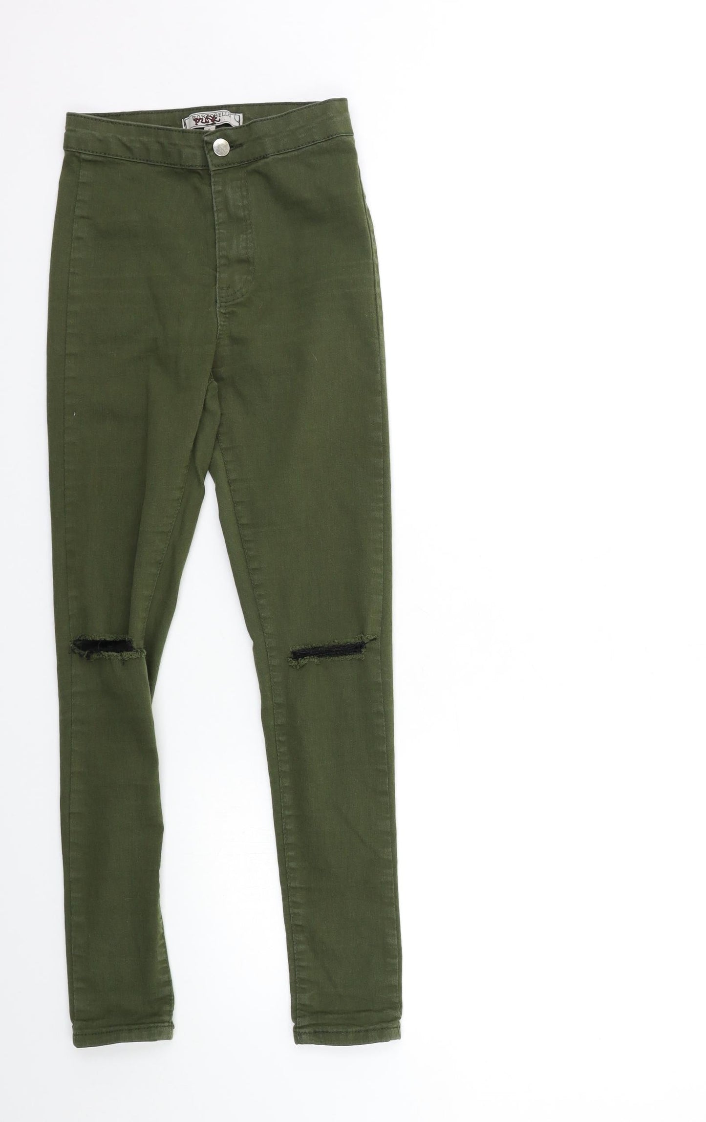 Portobello Womens Green  Denim Skinny Jeans Size 6 L26 in
