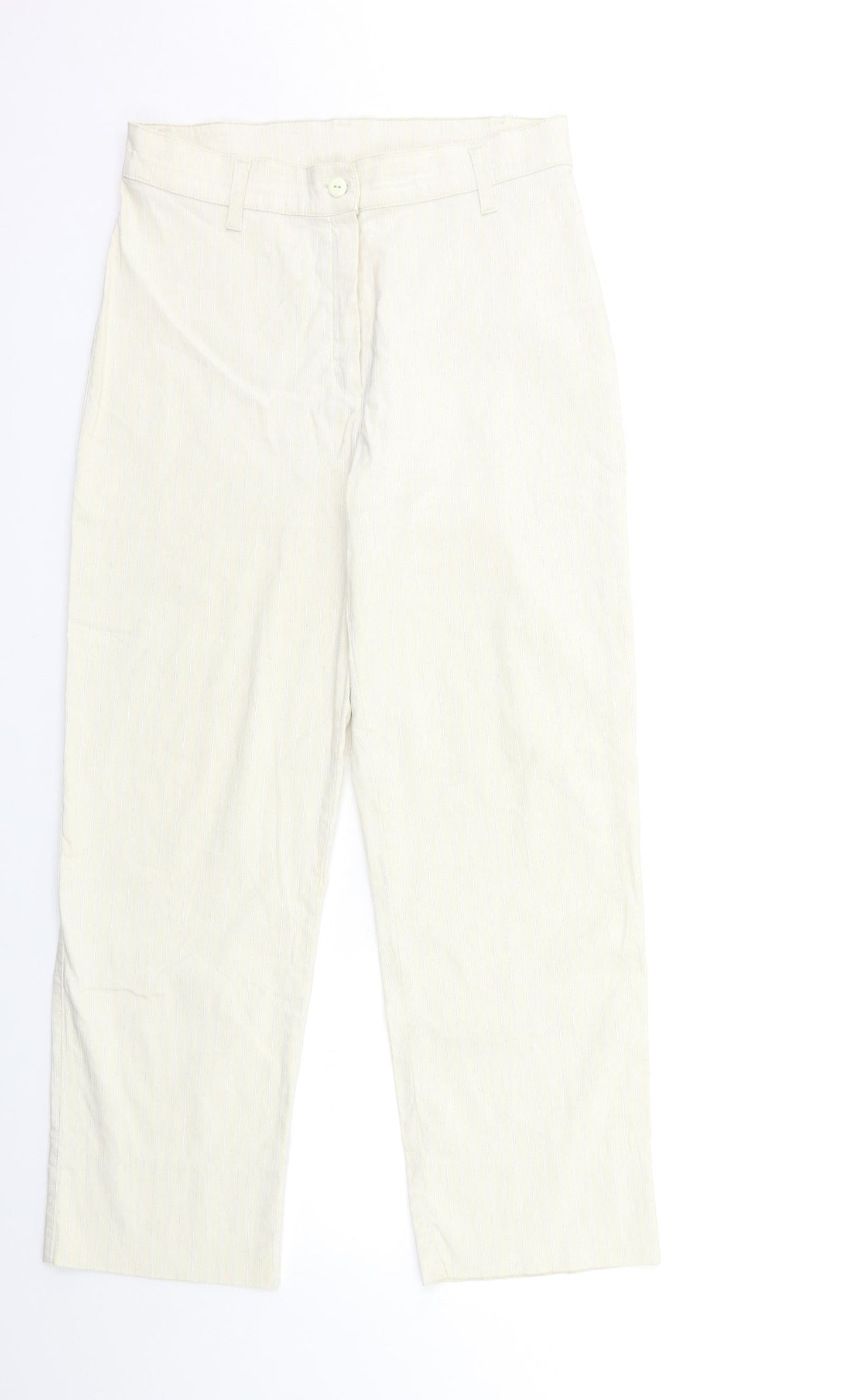 Preworn Womens White Striped  Trousers  Size 42 in L27 in